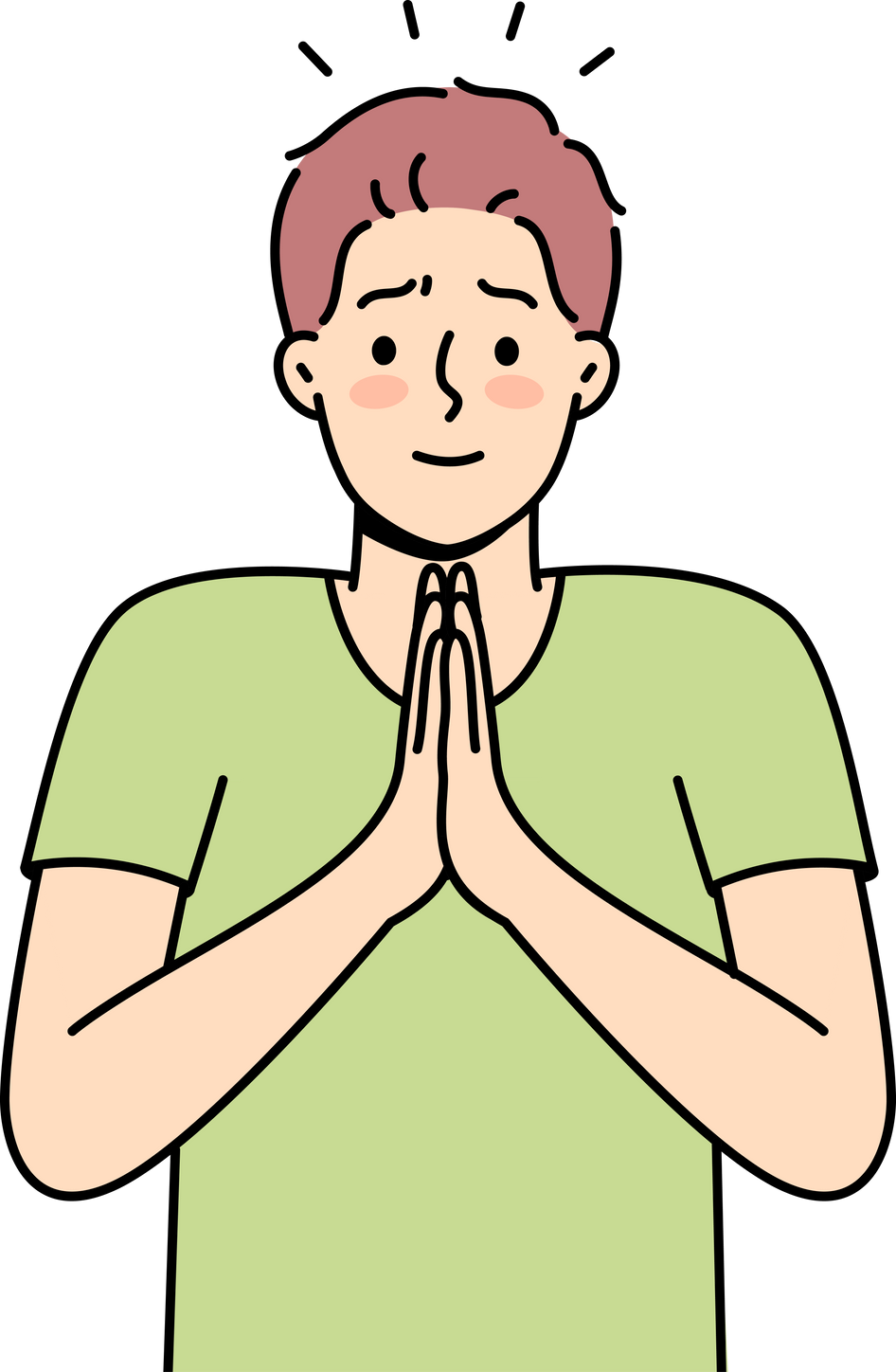 Young Man with Hands in Prayer